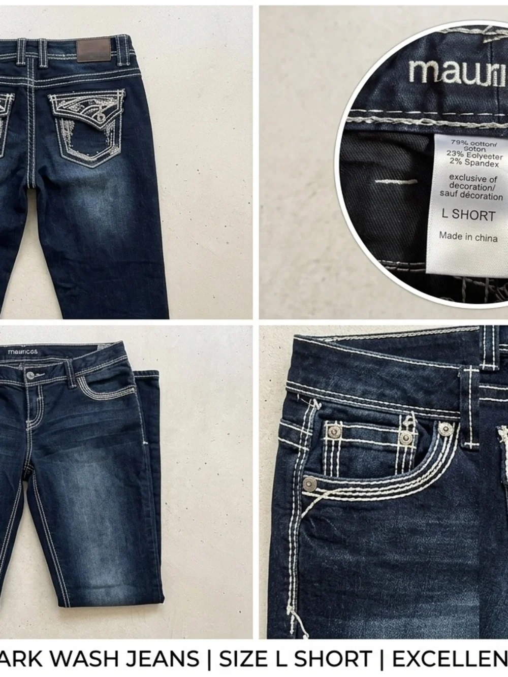Maurices Dark Wash Bootcut Jeans with Embroidered Pockets - Picture 2 of 8